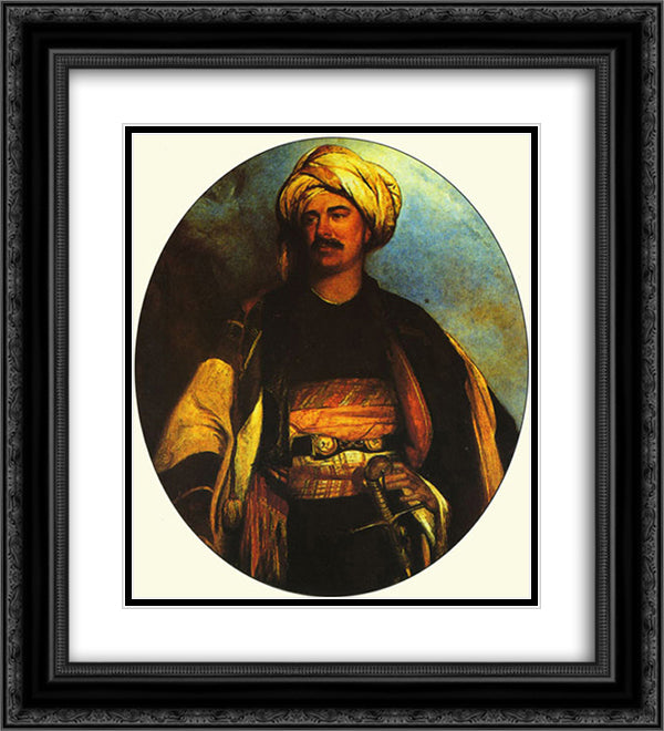 Self-Portrait 20x22 Black Ornate Wood Framed Art Print Poster with Double Matting by Roberts, David