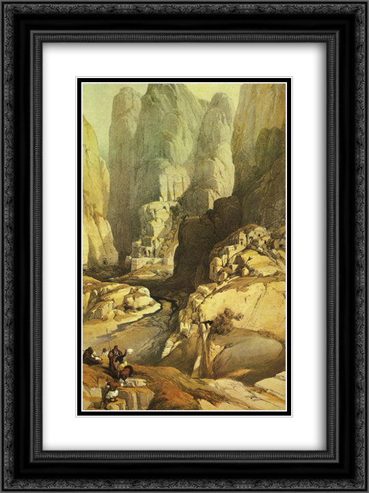 The Theater, Petra 18x24 Black Ornate Wood Framed Art Print Poster with Double Matting by Roberts, David