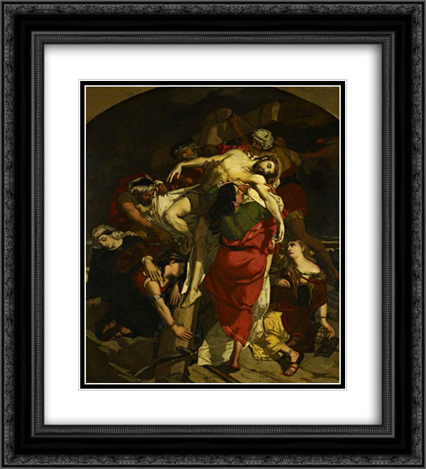 Study for 'The Descent from the Cross' 20x22 Black Ornate Wood Framed Art Print Poster with Double Matting by Scott, David