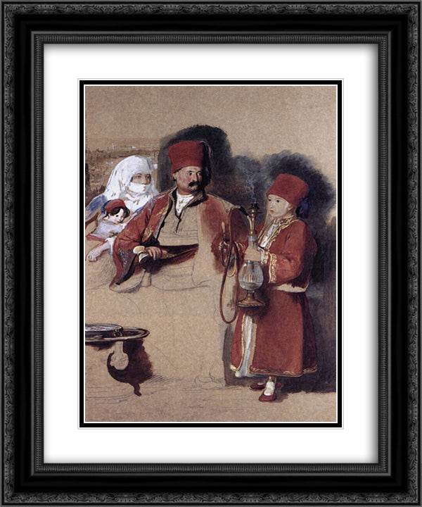Portrait of Sotiri 20x24 Black Ornate Wood Framed Art Print Poster with Double Matting by Wilkie, David