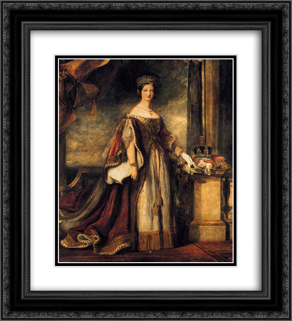 Queen Victoria (detail) 20x22 Black Ornate Wood Framed Art Print Poster with Double Matting by Wilkie, David
