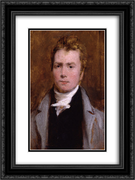 Self-Portrait 18x24 Black Ornate Wood Framed Art Print Poster with Double Matting by Wilkie, David