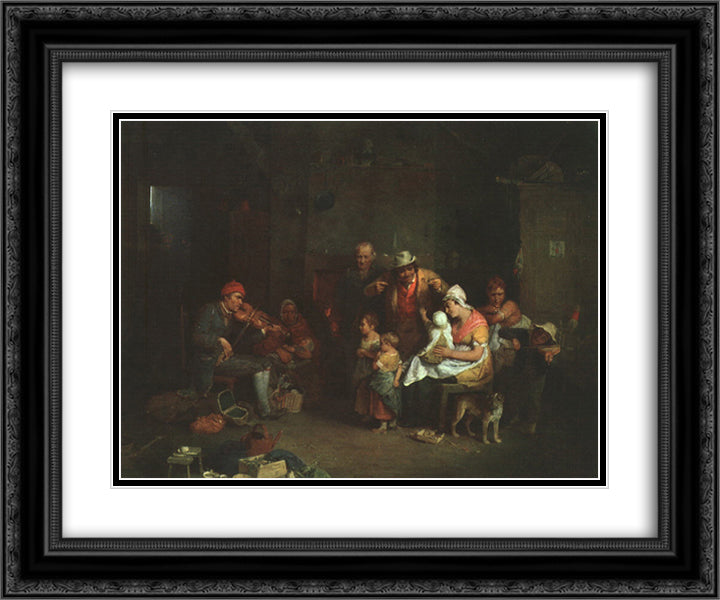 The Blind Fiddler, illustration from 'Lives of Great Men Told by Great Men', edited by Richard Wilson 24x20 Black Ornate Wood Framed Art Print Poster with Double Matting by Wilkie, David