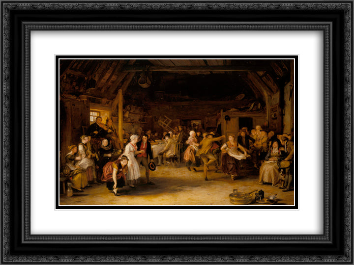 The Penny Wedding 24x18 Black Ornate Wood Framed Art Print Poster with Double Matting by Wilkie, David