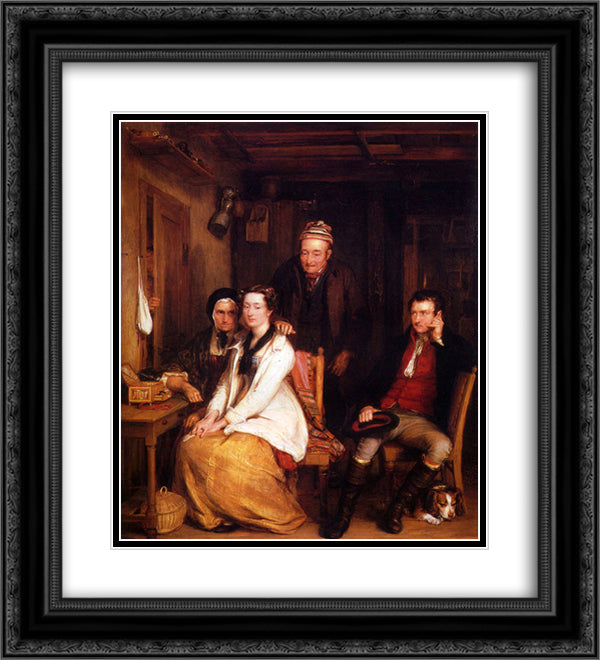 The Refusal from Burn's Duncan 20x22 Black Ornate Wood Framed Art Print Poster with Double Matting by Wilkie, David