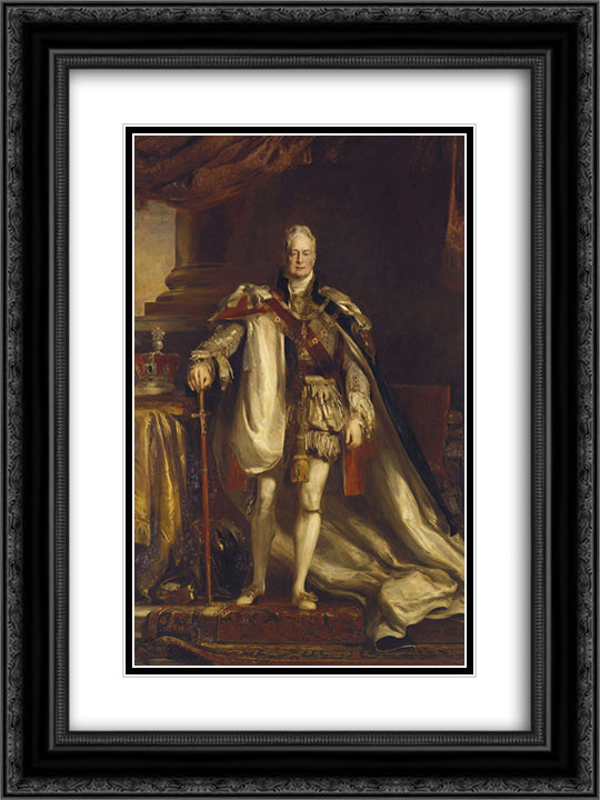 William IV of the United Kingdom 18x24 Black Ornate Wood Framed Art Print Poster with Double Matting by Wilkie, David