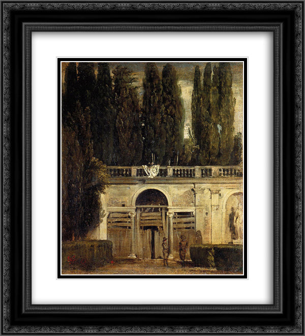 Villa Medici in Rome (Facade of the Grotto Logia) 20x22 Black Ornate Wood Framed Art Print Poster with Double Matting by Velazquez, Diego