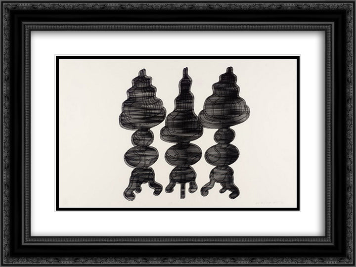 3 Cakes on Swivel Chairs 24x18 Black Ornate Wood Framed Art Print Poster with Double Matting by Roth, Dieter