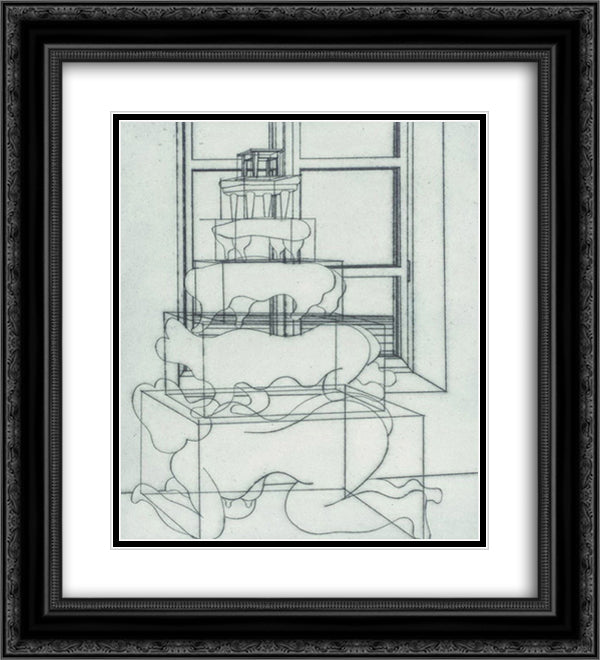 A Feminine Thought I 20x22 Black Ornate Wood Framed Art Print Poster with Double Matting by Roth, Dieter