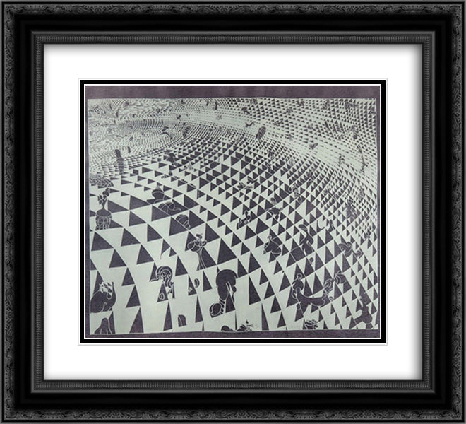 Auf Wiedersehn Sharpie (D.244) 22x20 Black Ornate Wood Framed Art Print Poster with Double Matting by Roth, Dieter