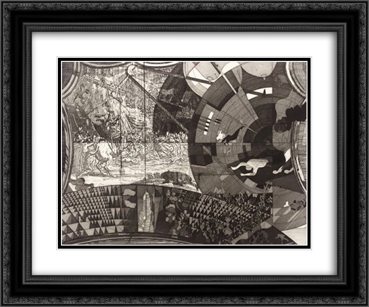 Big Theatre 24x20 Black Ornate Wood Framed Art Print Poster with Double Matting by Roth, Dieter