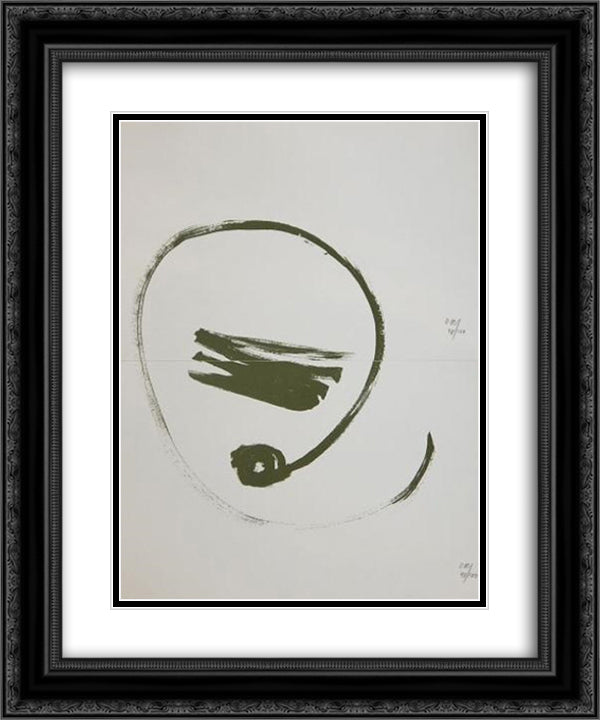 Brush Action 20x24 Black Ornate Wood Framed Art Print Poster with Double Matting by Roth, Dieter