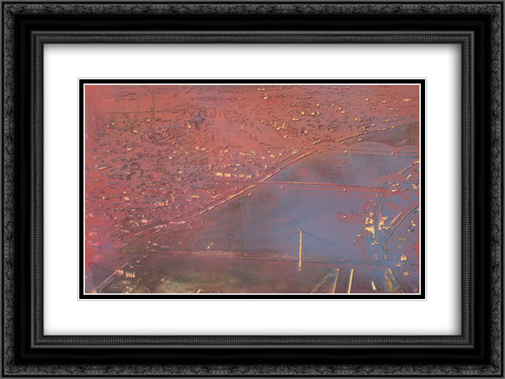 Cologne 24x18 Black Ornate Wood Framed Art Print Poster with Double Matting by Roth, Dieter