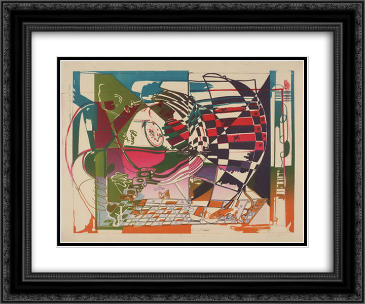 Double Somersault 24x20 Black Ornate Wood Framed Art Print Poster with Double Matting by Roth, Dieter