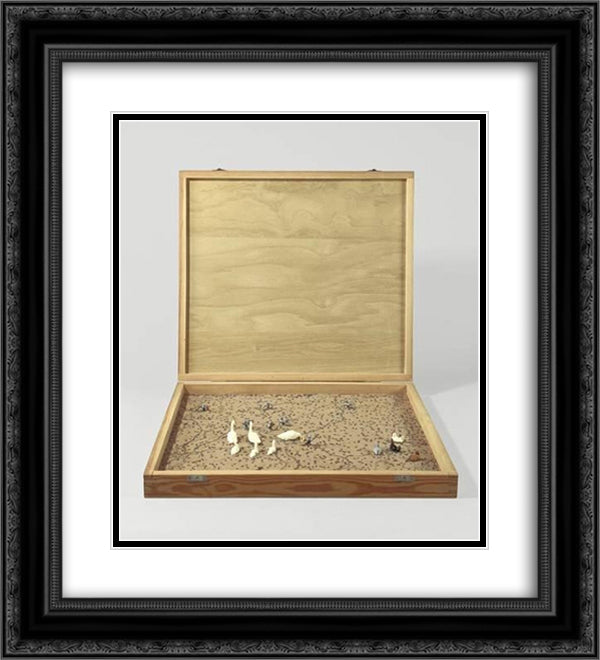 Entenjagd 20x22 Black Ornate Wood Framed Art Print Poster with Double Matting by Roth, Dieter