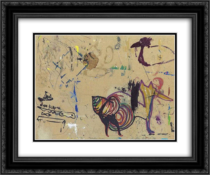 Girl Mat 24x20 Black Ornate Wood Framed Art Print Poster with Double Matting by Roth, Dieter