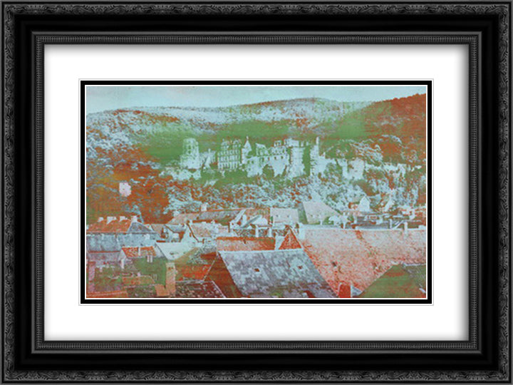 Heidelberg 24x18 Black Ornate Wood Framed Art Print Poster with Double Matting by Roth, Dieter
