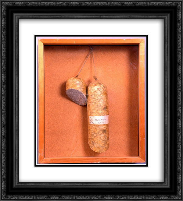 Literature Sausage 20x22 Black Ornate Wood Framed Art Print Poster with Double Matting by Roth, Dieter