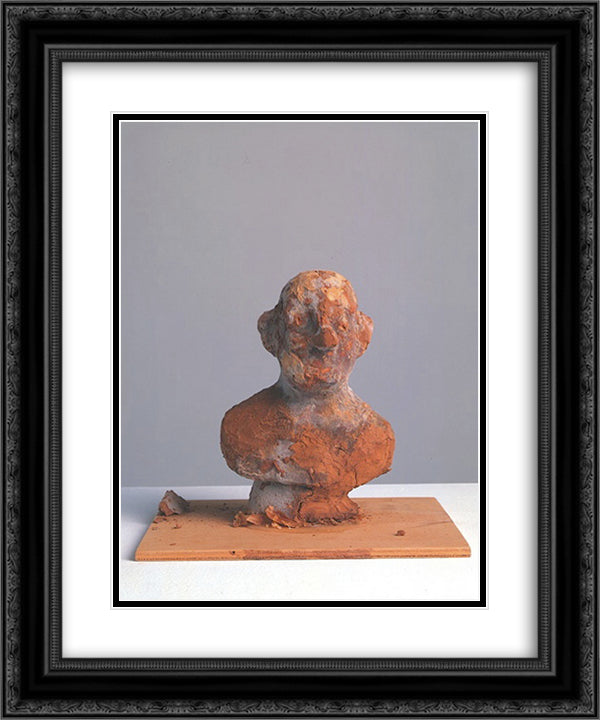 P.O.TH.A.A.VFB (Portrait of the artist as Vogelfutterbuste) 20x24 Black Ornate Wood Framed Art Print Poster with Double Matting by Roth, Dieter