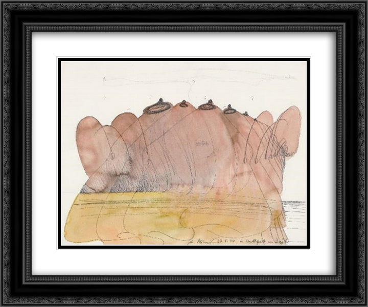 Untitled 24x20 Black Ornate Wood Framed Art Print Poster with Double Matting by Roth, Dieter