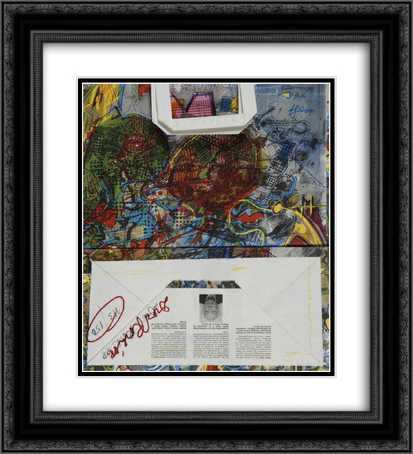 Untitled (Migros) 20x22 Black Ornate Wood Framed Art Print Poster with Double Matting by Roth, Dieter