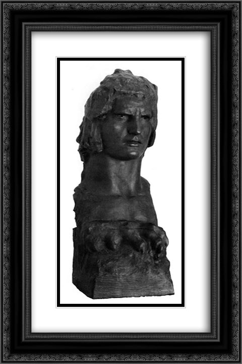Sphynx 16x24 Black Ornate Wood Framed Art Print Poster with Double Matting by Paciurea, Dimitrie