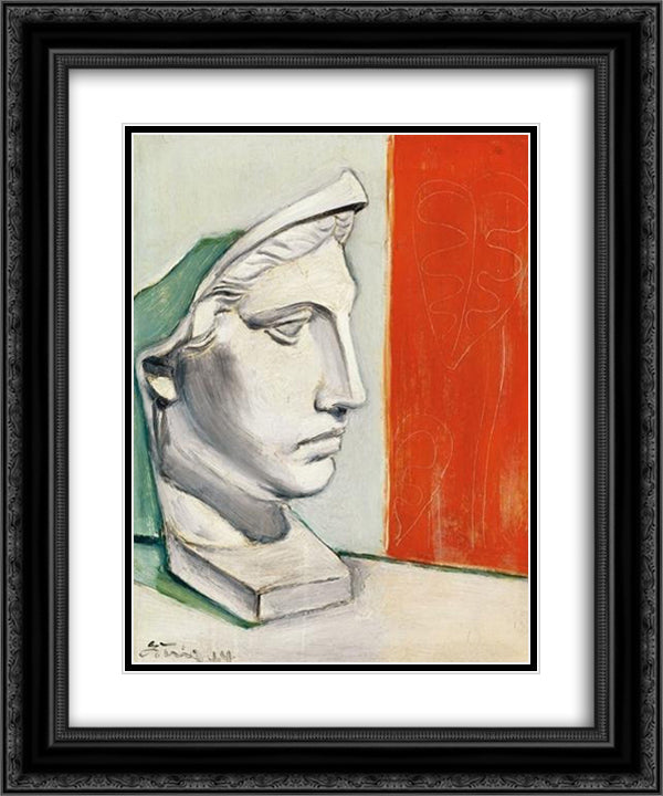 Mask 20x24 Black Ornate Wood Framed Art Print Poster with Double Matting by Yanyong, Ding