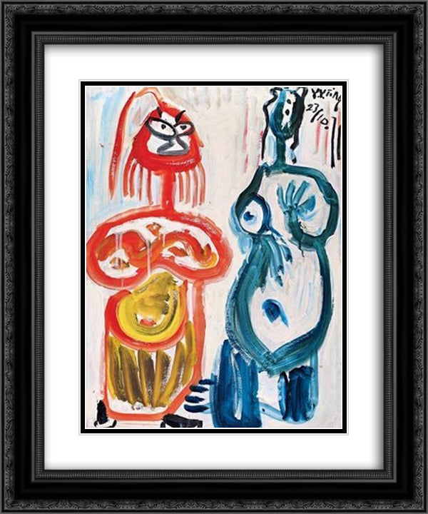 Opera Figures 20x24 Black Ornate Wood Framed Art Print Poster with Double Matting by Yanyong, Ding