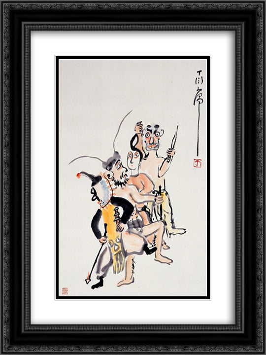 Persona 18x24 Black Ornate Wood Framed Art Print Poster with Double Matting by Yanyong, Ding