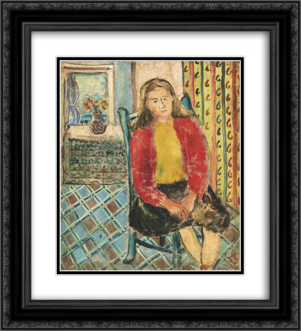 Portrait of a Lady 20x22 Black Ornate Wood Framed Art Print Poster with Double Matting by Yanyong, Ding