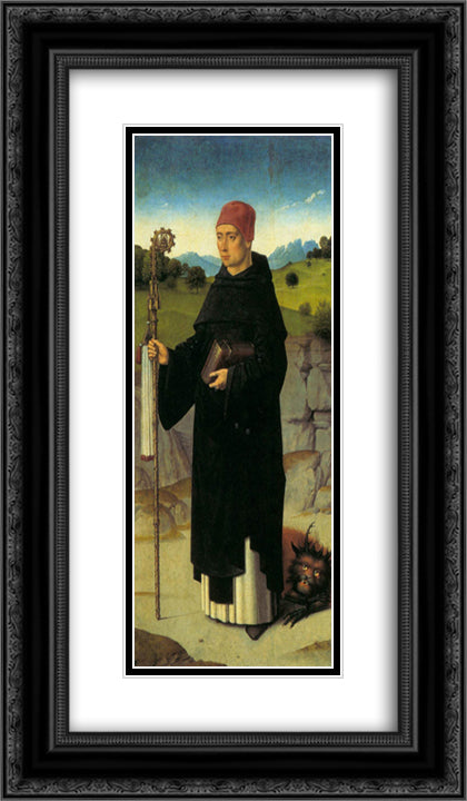 Martyrdom of St. Erasmus (right wing) 14x24 Black Ornate Wood Framed Art Print Poster with Double Matting by Bouts, Dirck