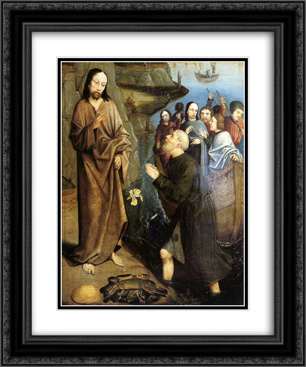 Third Appearance of Christ 20x24 Black Ornate Wood Framed Art Print Poster with Double Matting by Bouts, Dirck