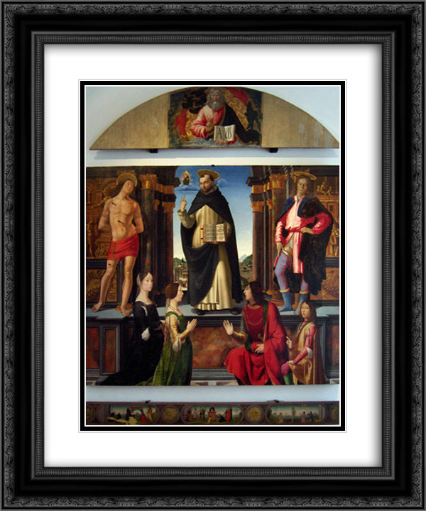 Altarpiece of St. Vincent Ferrer 20x24 Black Ornate Wood Framed Art Print Poster with Double Matting by Ghirlandaio, Domenico