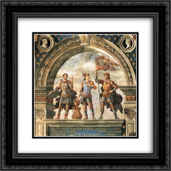 Decoration of the Sala del Gigli 20x20 Black Ornate Wood Framed Art Print Poster with Double Matting by Ghirlandaio, Domenico