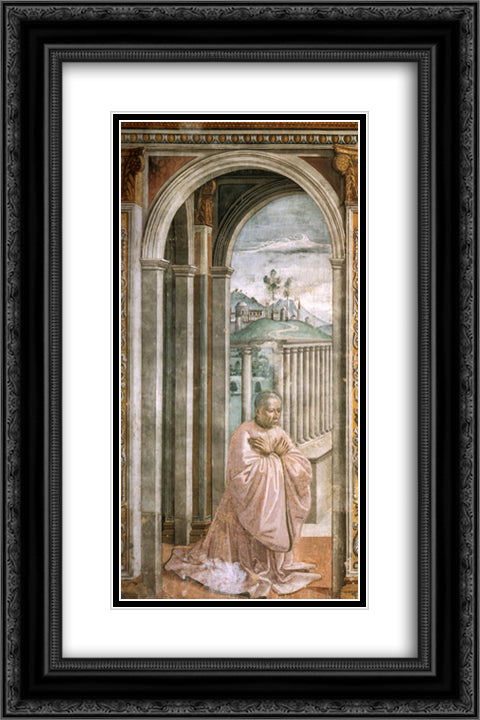 Portrait of the Donor Giovanni Tornabuoni 16x24 Black Ornate Wood Framed Art Print Poster with Double Matting by Ghirlandaio, Domenico