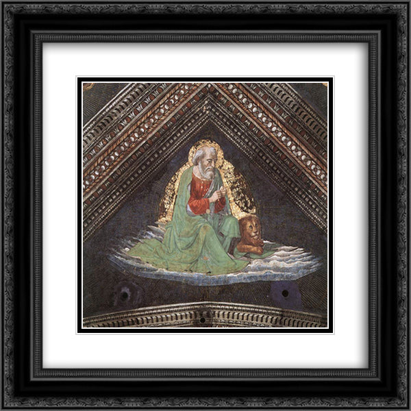 St. Mark the Evangelist 20x20 Black Ornate Wood Framed Art Print Poster with Double Matting by Ghirlandaio, Domenico