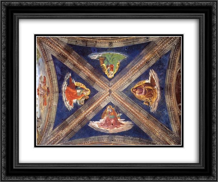 Vaulting of the Tornabuoni Chapel 24x20 Black Ornate Wood Framed Art Print Poster with Double Matting by Ghirlandaio, Domenico