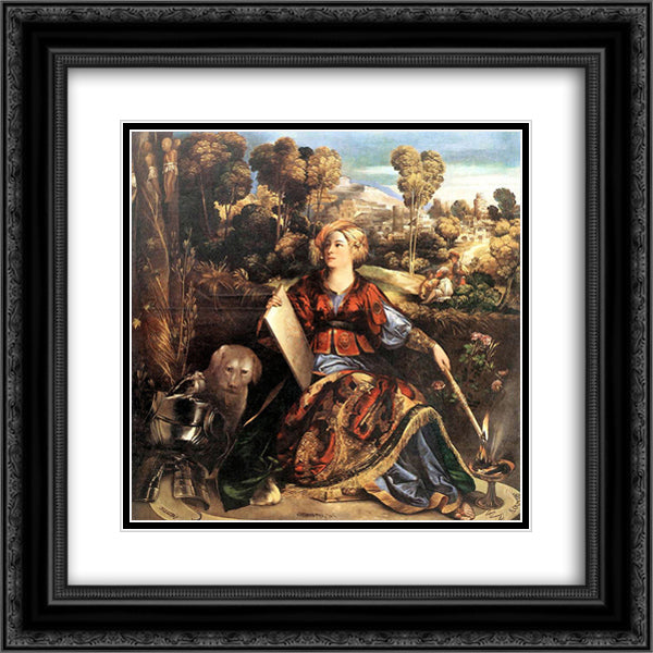 Melissa (Circe) 20x20 Black Ornate Wood Framed Art Print Poster with Double Matting by Dosso Dossi