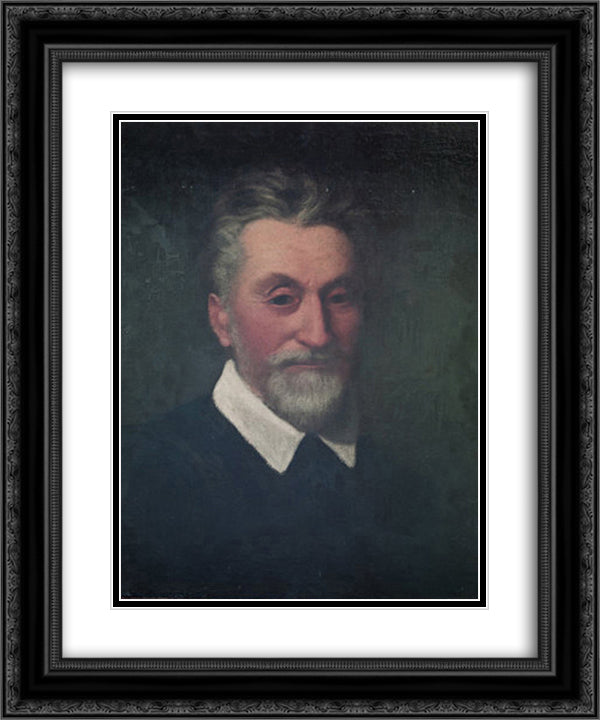 Self-portrait 20x24 Black Ornate Wood Framed Art Print Poster with Double Matting by Dosso Dossi