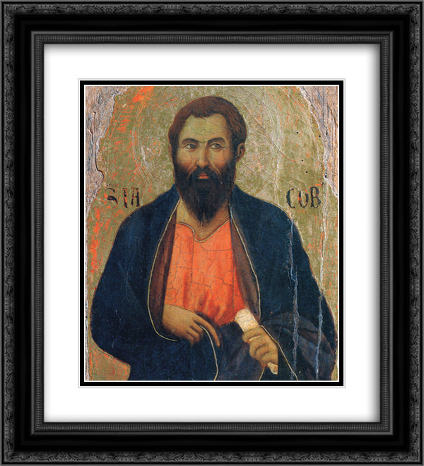 Apostle Jacob 20x22 Black Ornate Wood Framed Art Print Poster with Double Matting by Duccio