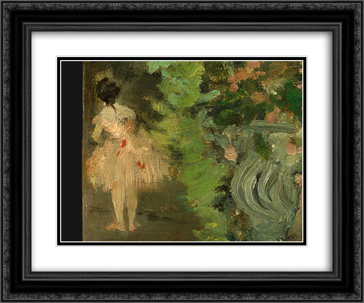 Dancers Backstage (detail) 24x20 Black Ornate Wood Framed Art Print Poster with Double Matting by Degas, Edgar