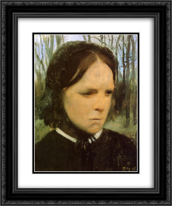 Estelle Musson Balfour 20x24 Black Ornate Wood Framed Art Print Poster with Double Matting by Degas, Edgar