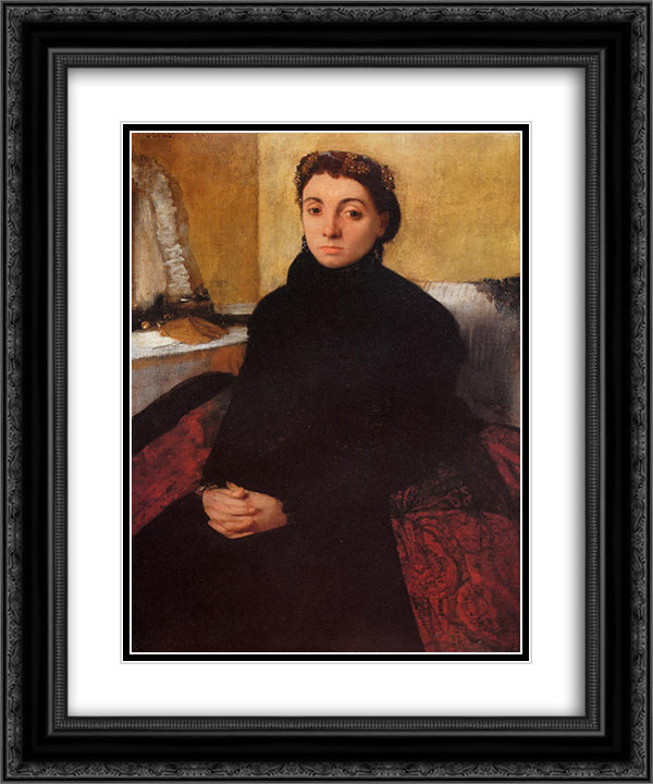 Josephine Gaujean 20x24 Black Ornate Wood Framed Art Print Poster with Double Matting by Degas, Edgar