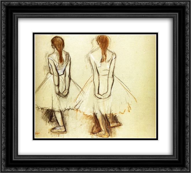 Study for the Fourteen Year Old Little Dancer 22x20 Black Ornate Wood Framed Art Print Poster with Double Matting by Degas, Edgar