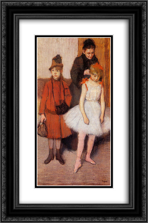 The Mante Family 16x24 Black Ornate Wood Framed Art Print Poster with Double Matting by Degas, Edgar