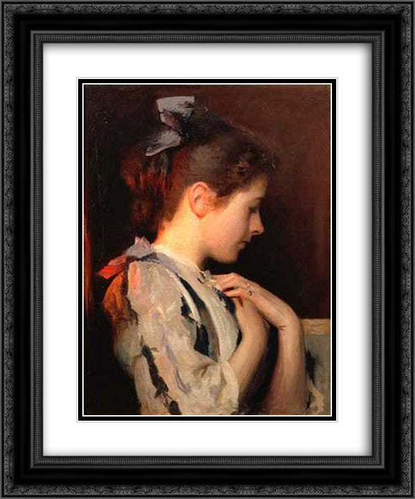 Amethyst 20x24 Black Ornate Wood Framed Art Print Poster with Double Matting by Tarbell, Edmund Charles