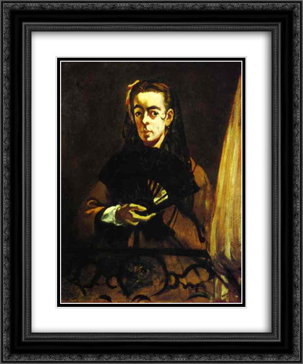 Angelina 20x24 Black Ornate Wood Framed Art Print Poster with Double Matting by Manet, Edouard