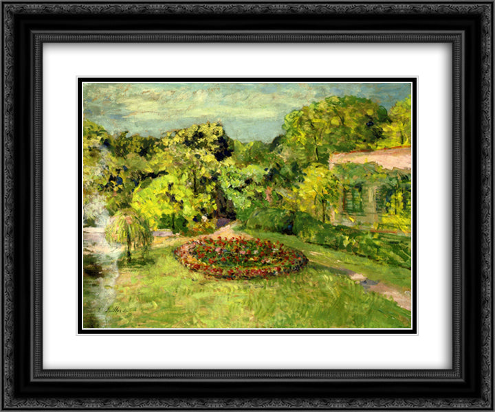 Massif near the house 24x20 Black Ornate Wood Framed Art Print Poster with Double Matting by Vuillard, Edouard