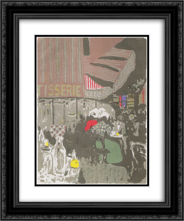 The Cake Shop 20x24 Black Ornate Wood Framed Art Print Poster with Double Matting by Vuillard, Edouard