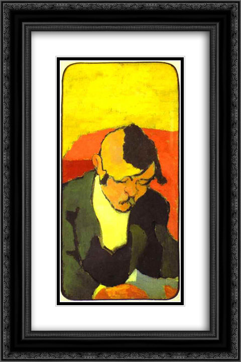 The Reader 16x24 Black Ornate Wood Framed Art Print Poster with Double Matting by Vuillard, Edouard